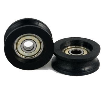 Round Nylon Ball Bearing Wheel Roller U Groove CNC Guiding Hole