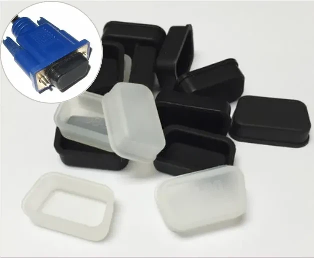 RS232/COM/D-SUB Connector Silicone Rubber VGA Dust Cover Anti DB-9G Dust Plug Cap